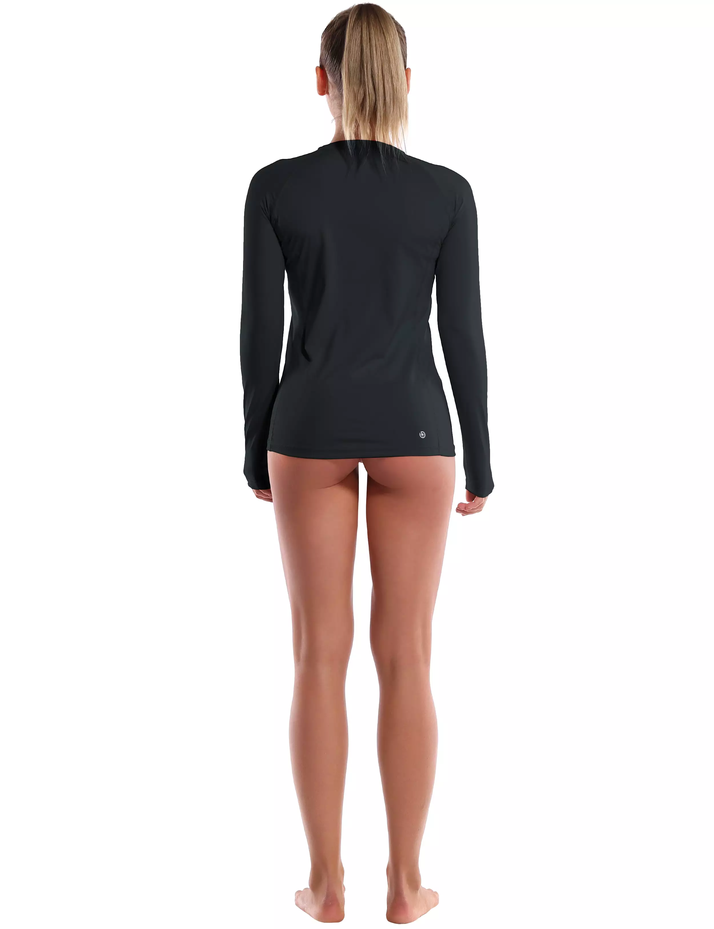 Long Sleeve UPF 50+ Rashguard blackgreen_yogastudio