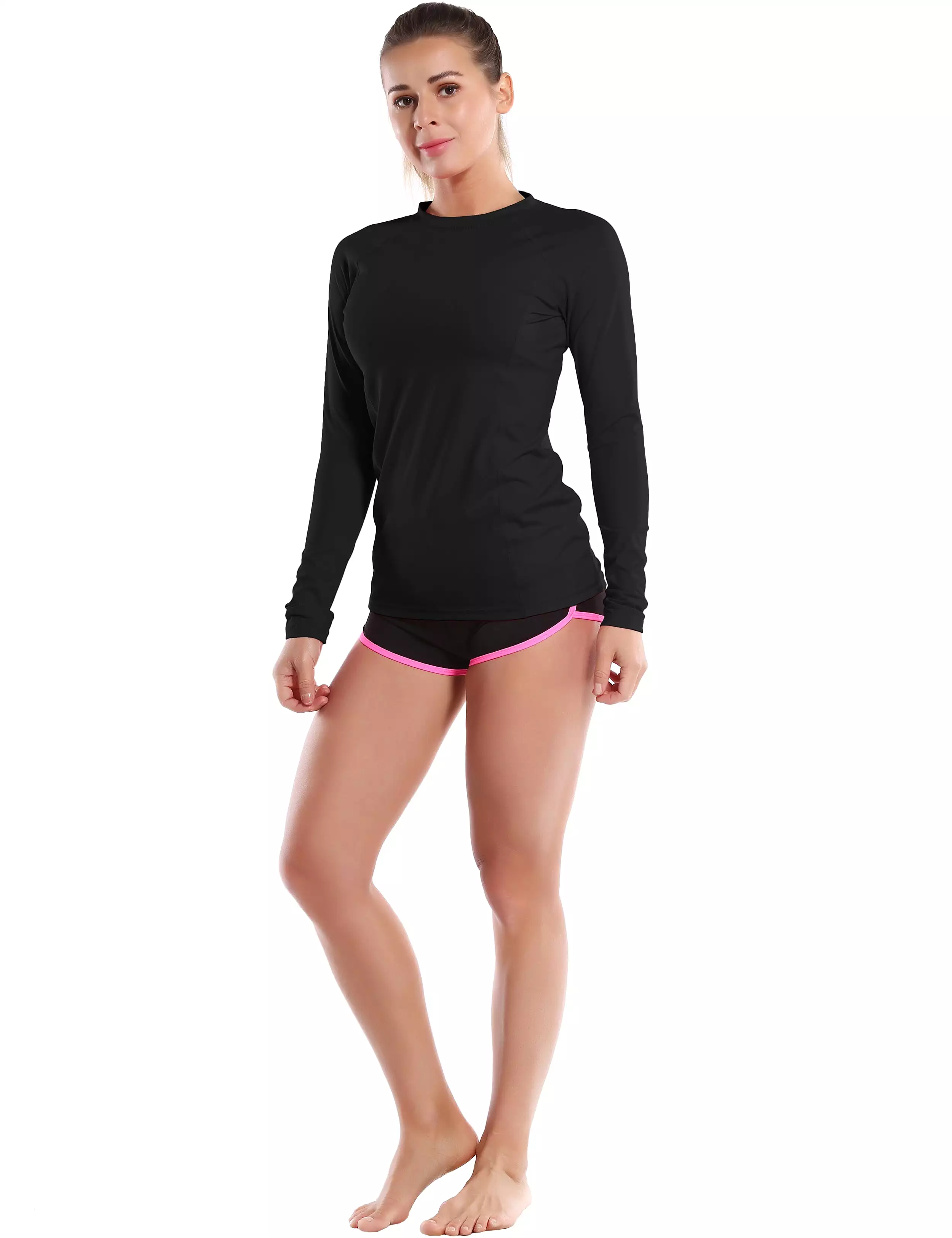 Long Sleeve UPF 50+ Rashguard black_yogastudio