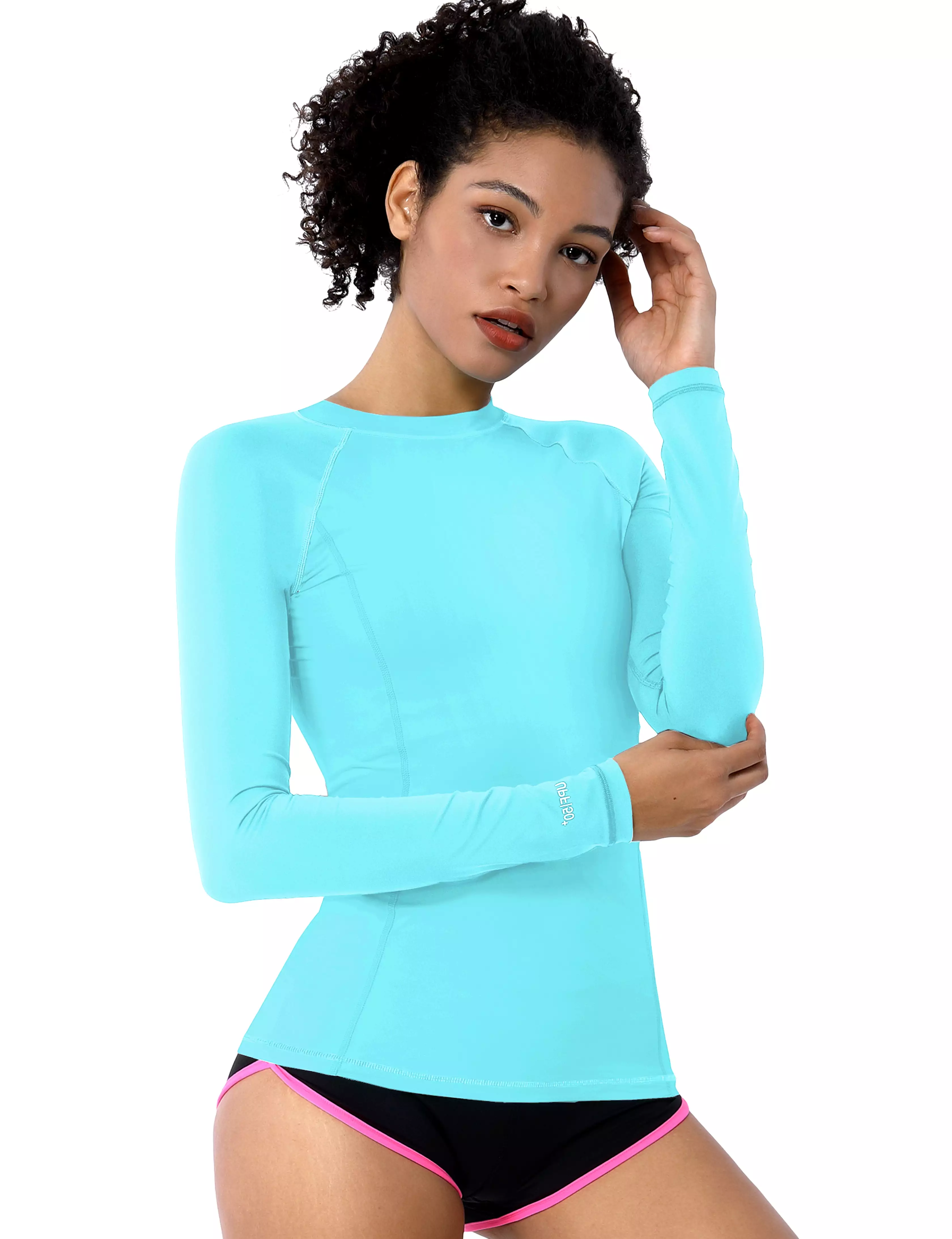 Long Sleeve UPF 50+Rashguard blue_yogastudio