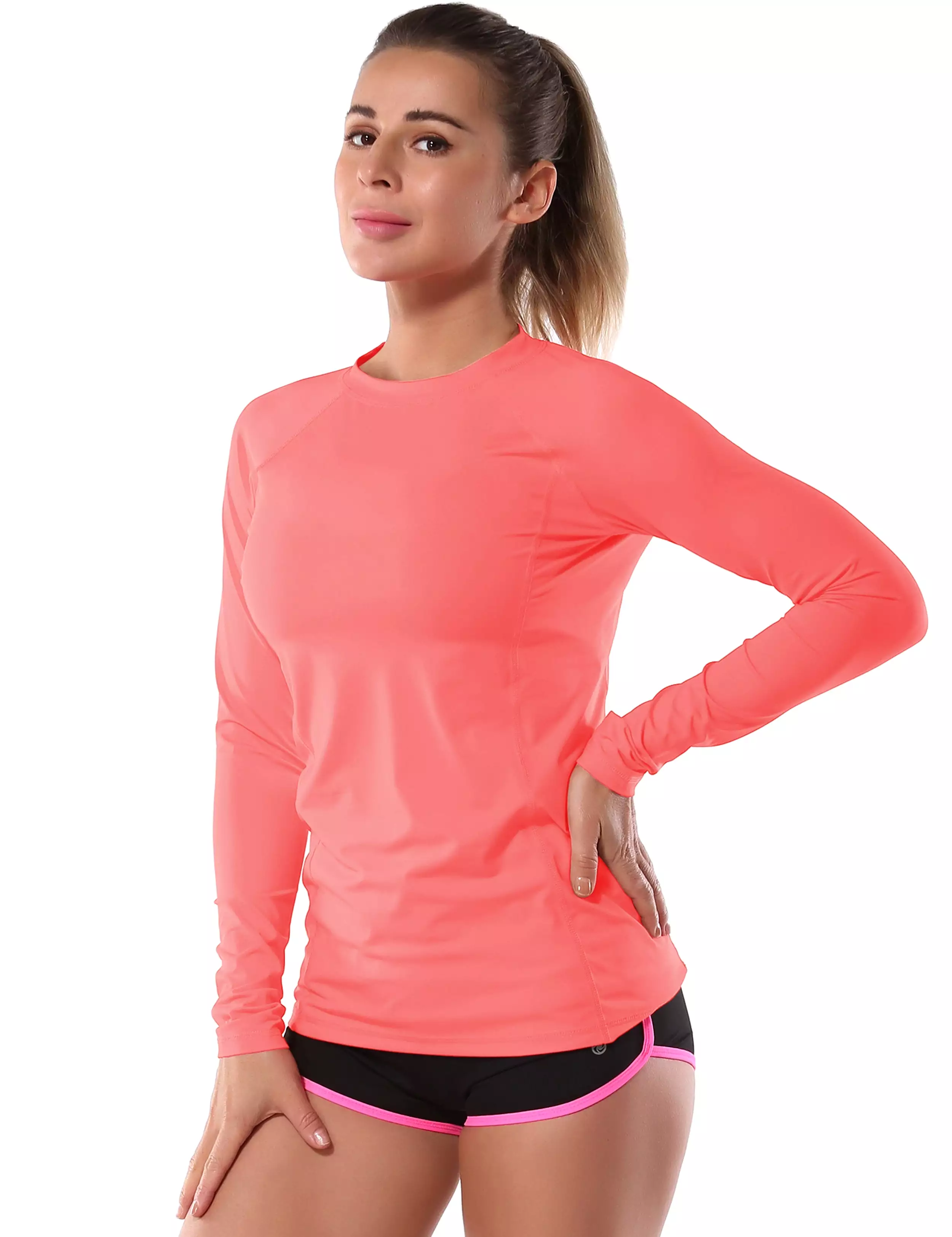 Long Sleeve UPF 50+Rashguard coral_yogastudio