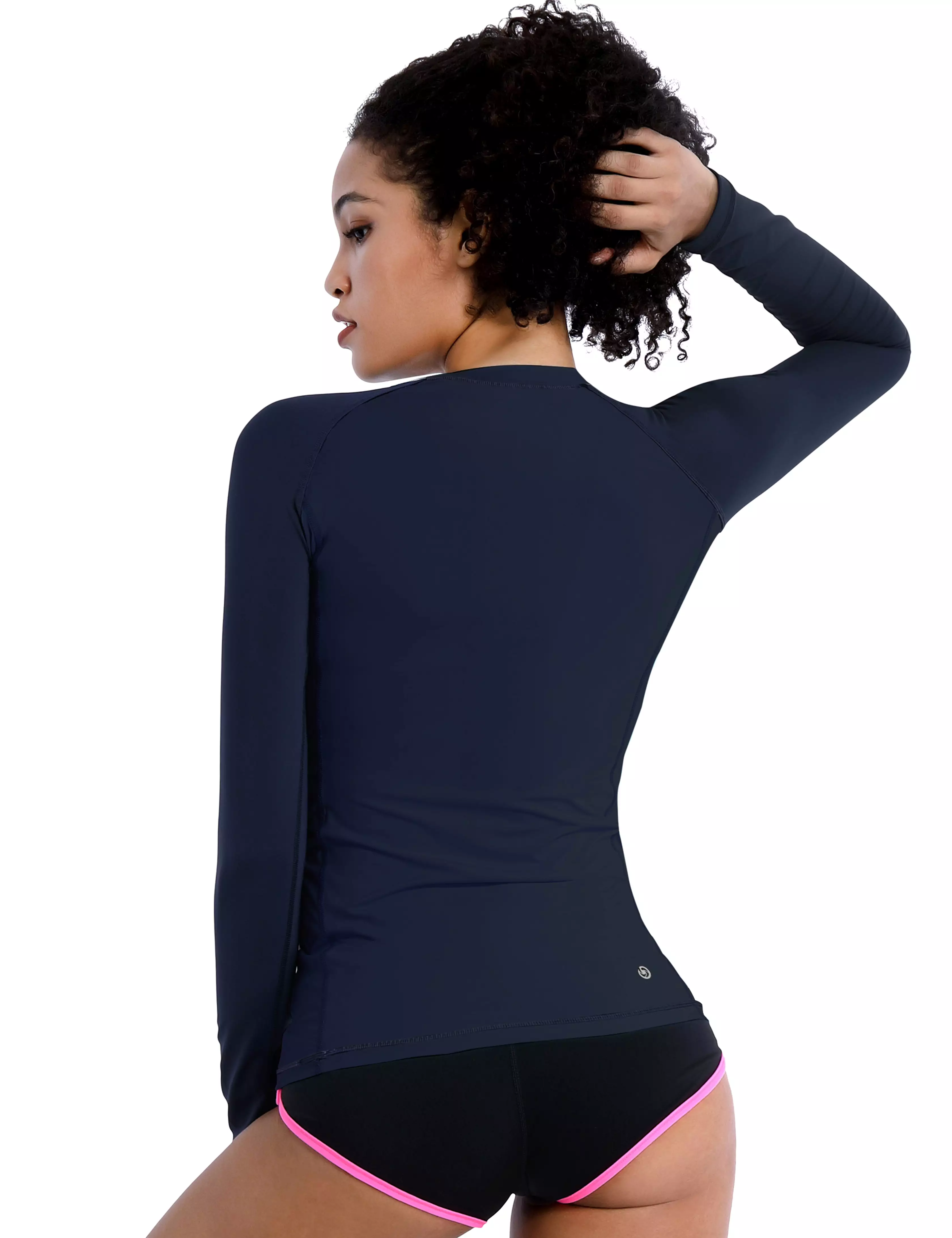 Long Sleeve UPF 50+Rashguard darknavy_yogastudio