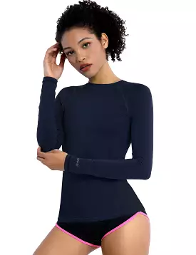 Long Sleeve UPF 50+Rashguard darknavy_yogastudio