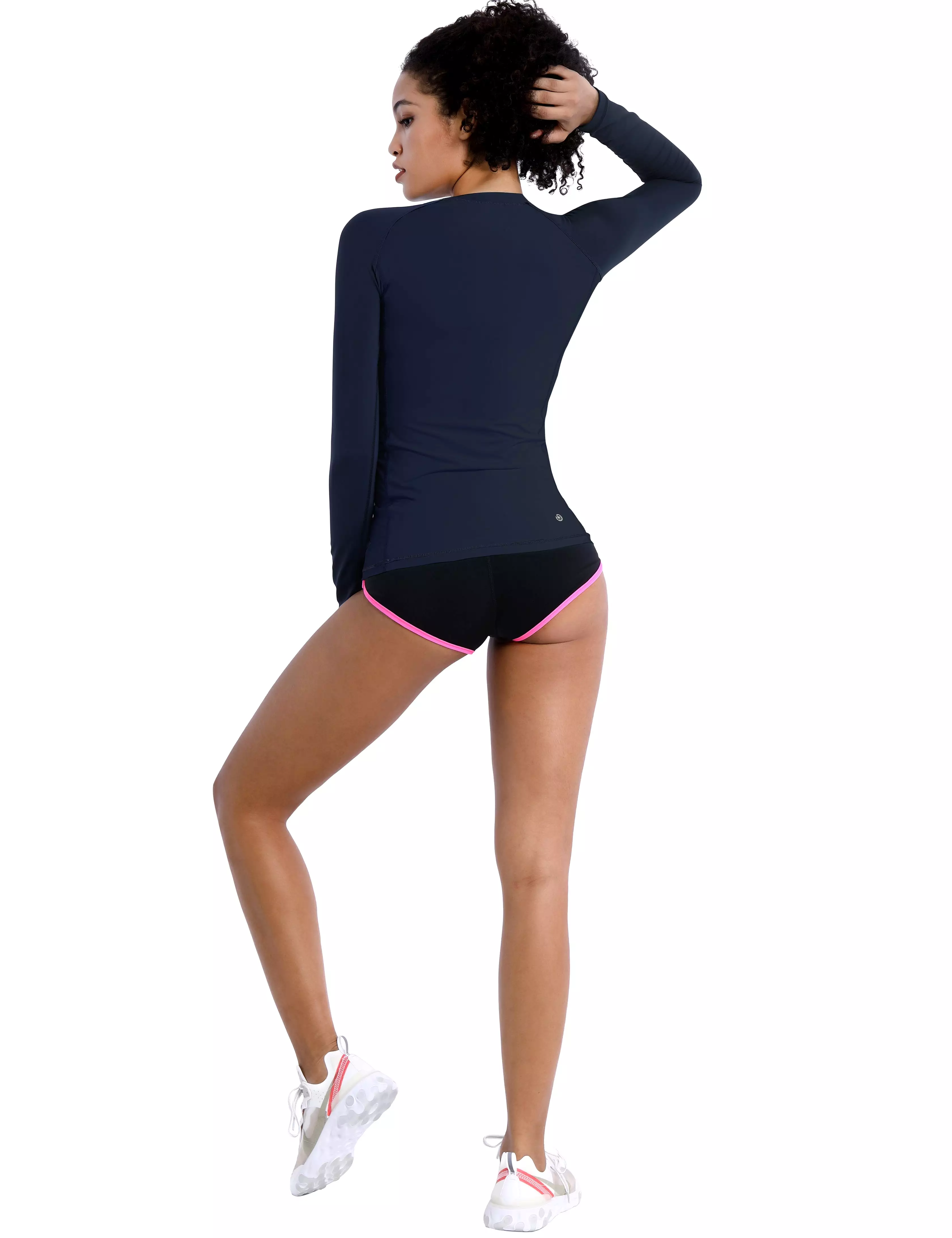 Long Sleeve UPF 50+Rashguard darknavy_yogastudio