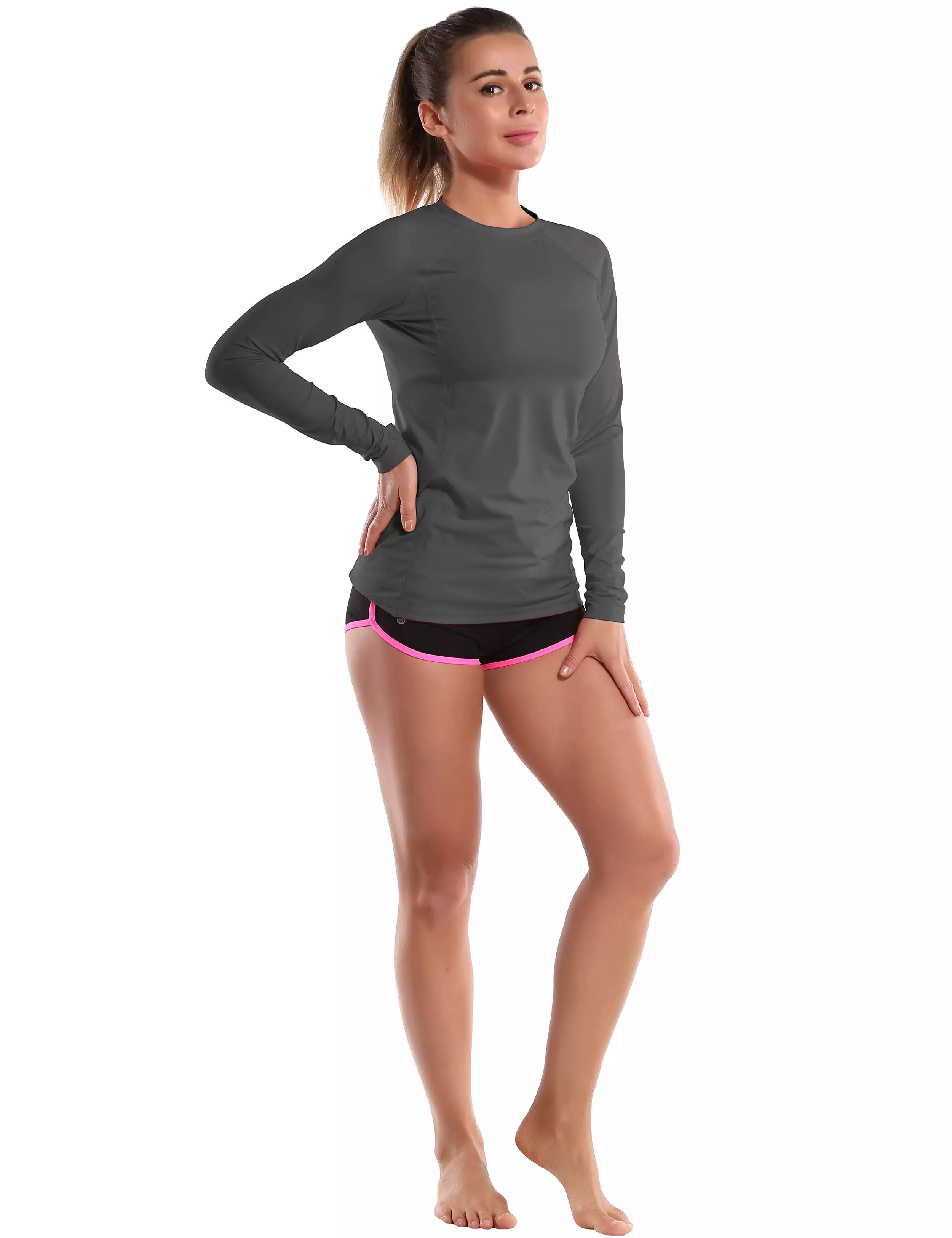 Long Sleeve UPF 50+Rashguard shadowcharcoal_yogastudio