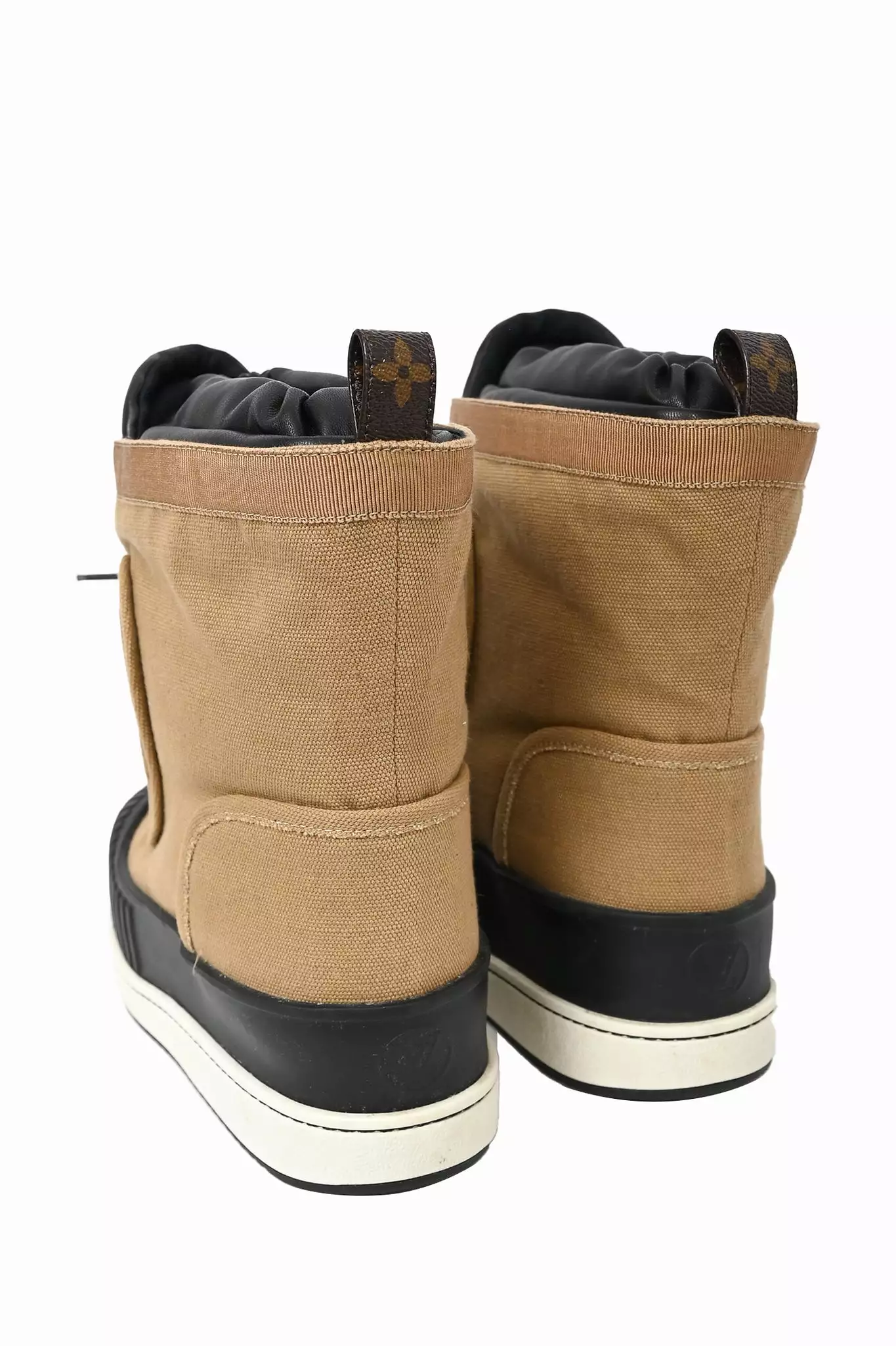 Louis Vuitton Black/Brown Canvas Snow Boots Size 37