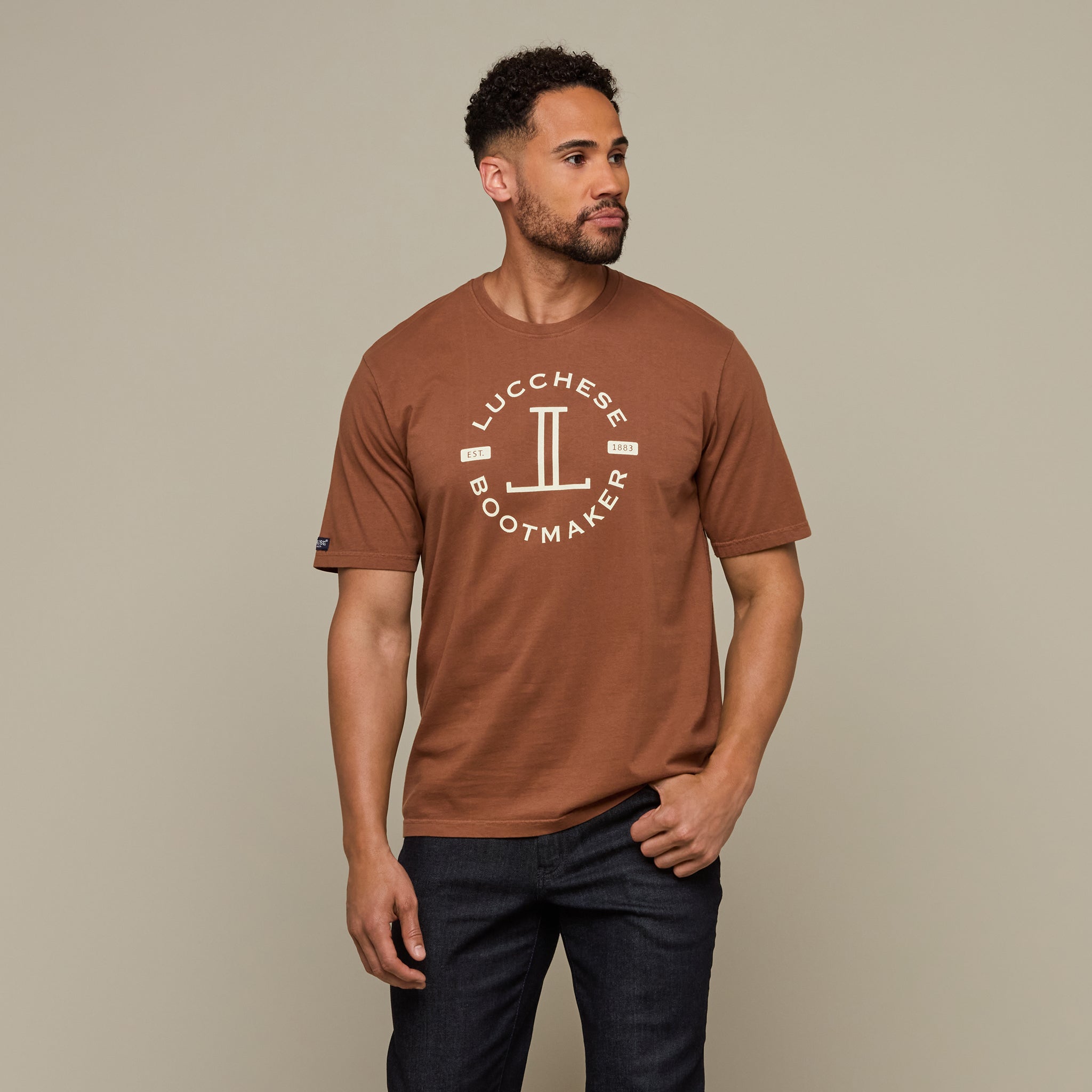 Lucchese Badge Tee :: Tobacco