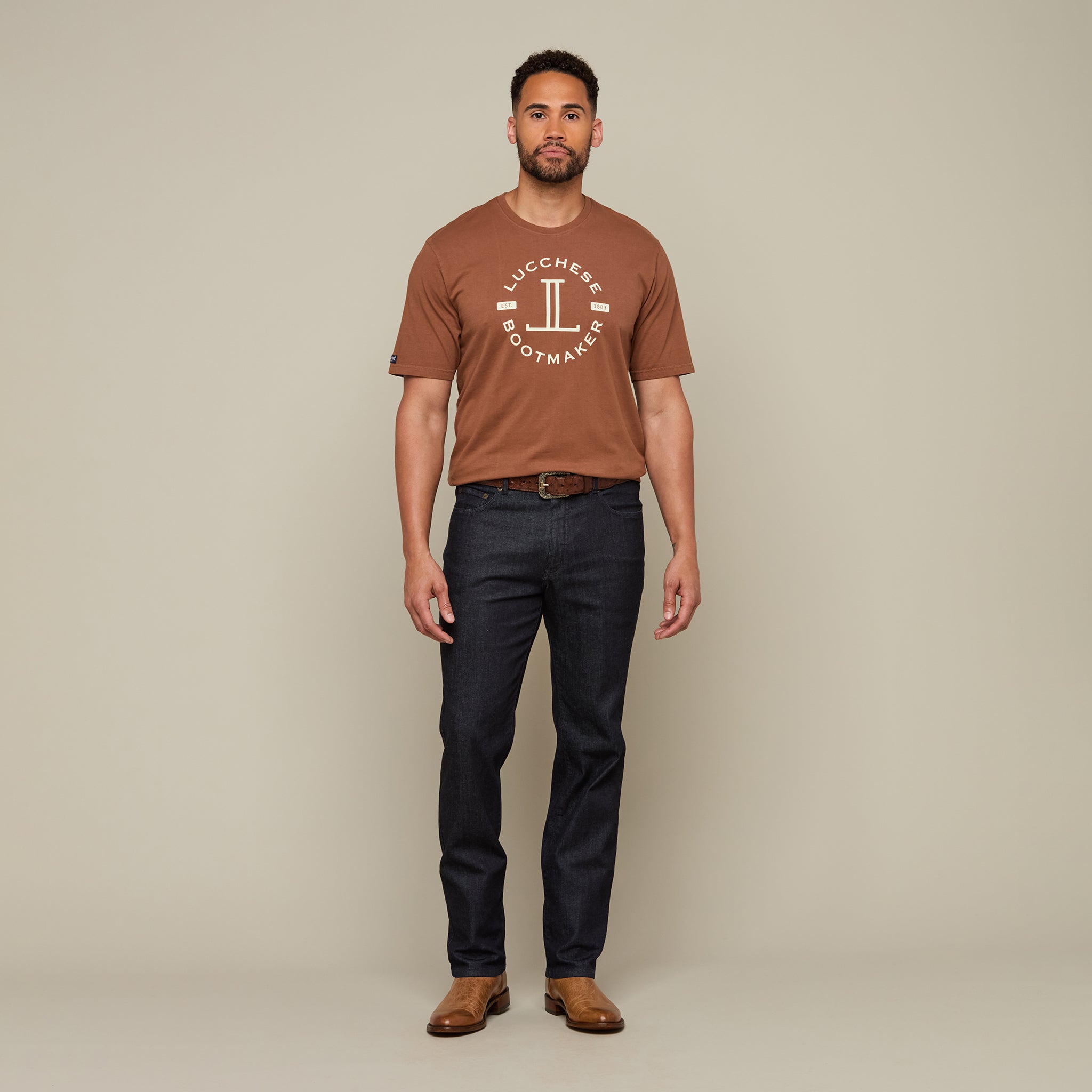 Lucchese Badge Tee :: Tobacco