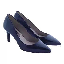 MARIAN Navy Patent Lower Heel Court Shoe