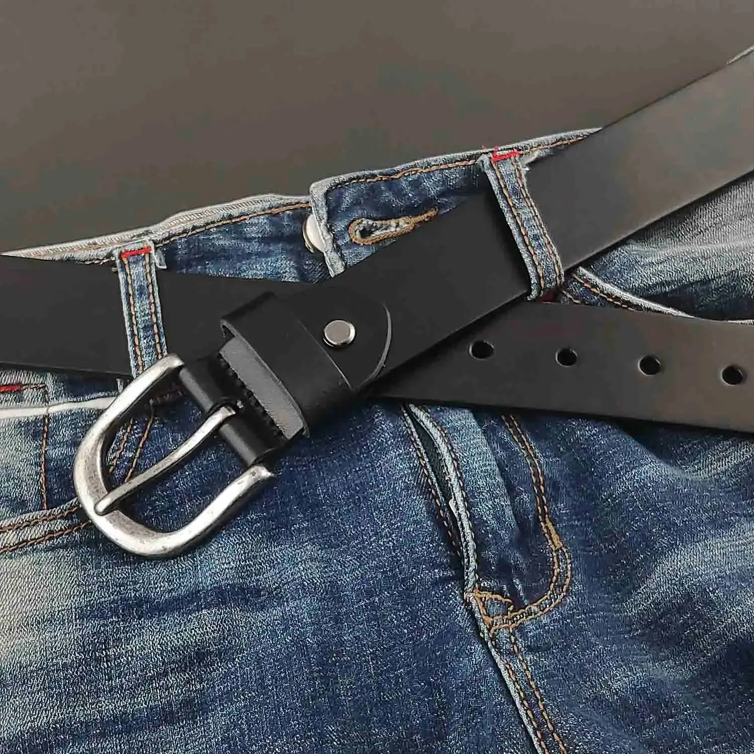 Men's Bikers Rock Synthetic Leather Spring Chain Casual Waistband Belt