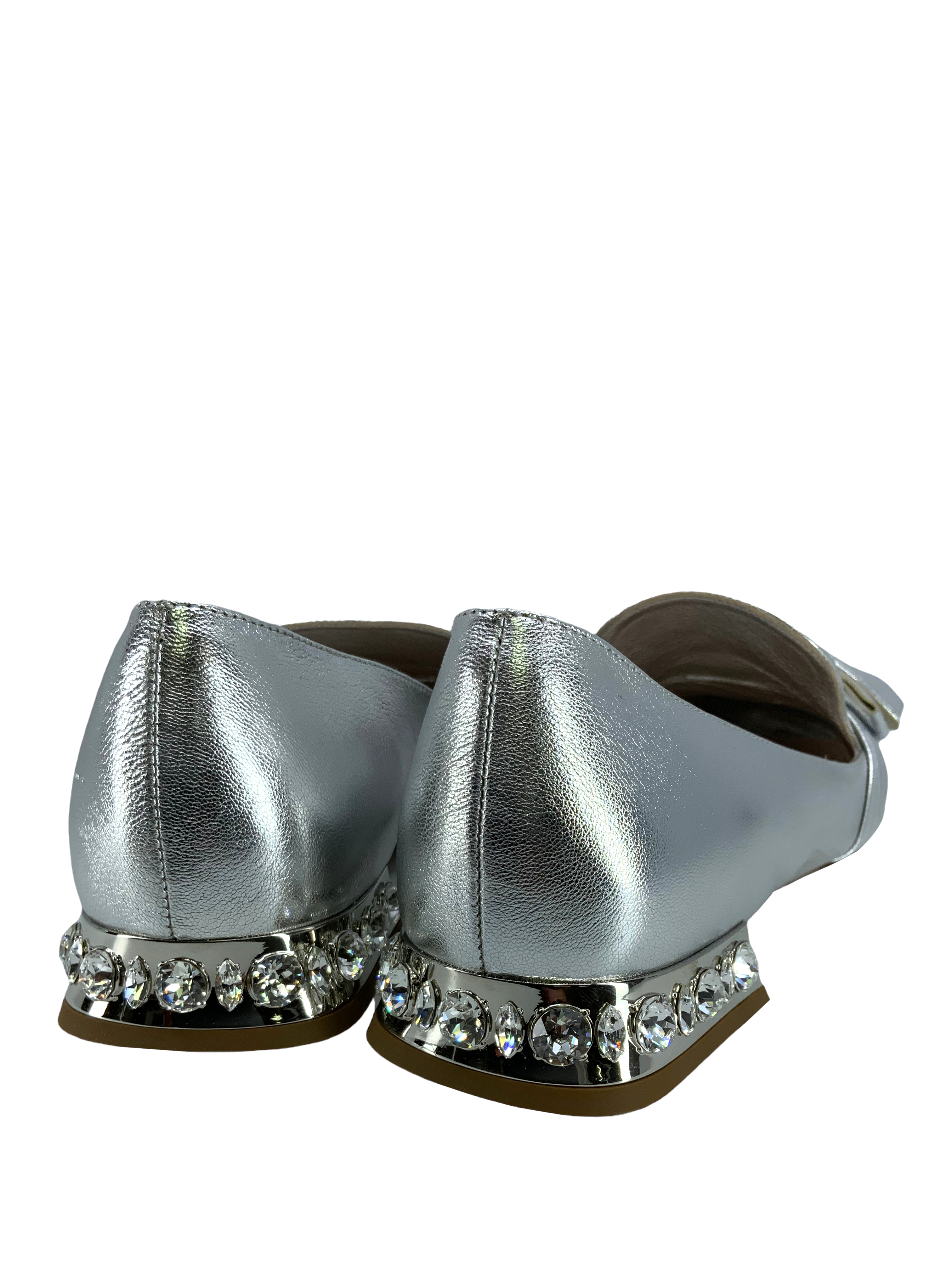 Miu Miu Leather Jeweled Heel Pumps Size 8.5