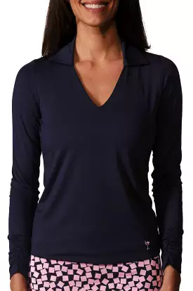 Navy Long Sleeve Lisa Sport Polo