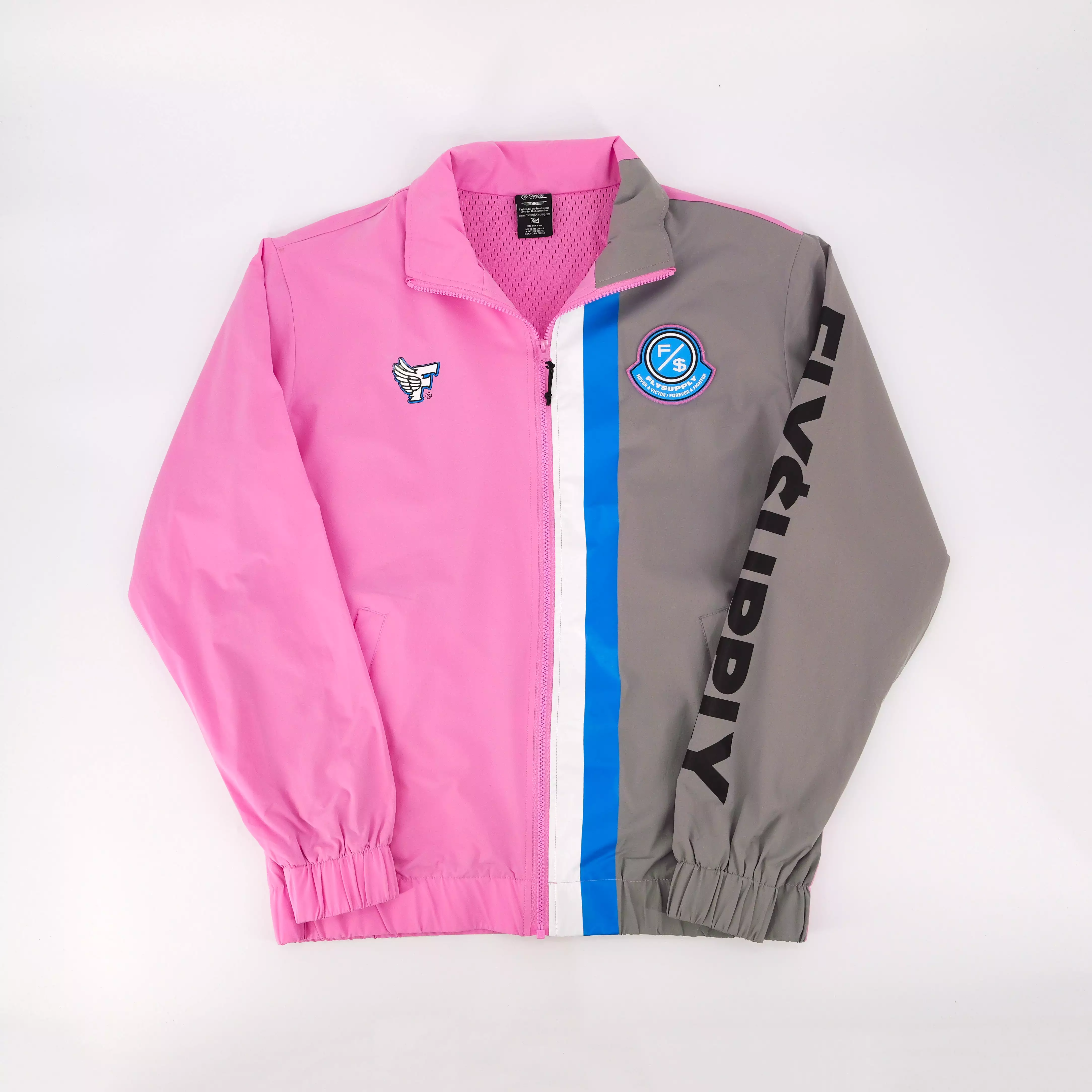 NEVER A VICTIM WINDBREAKER PINK