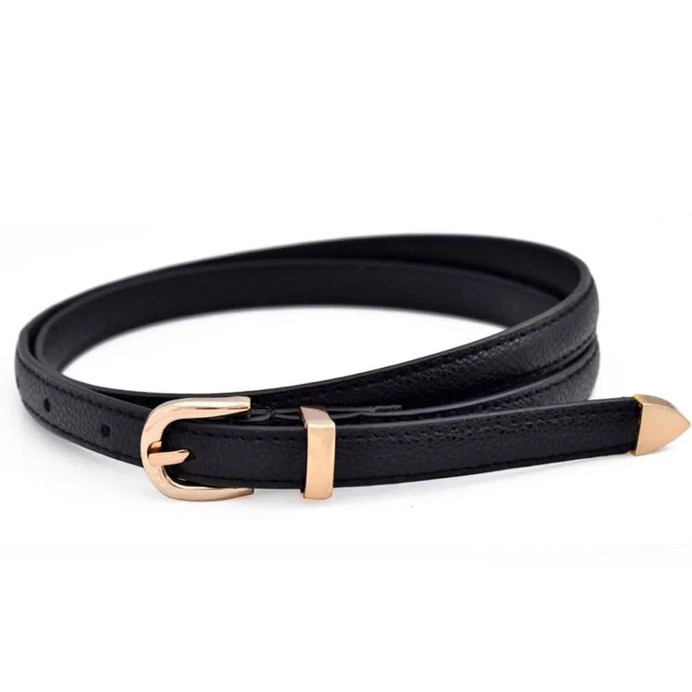 New Simple Fashion Patent Leather Thin Belt