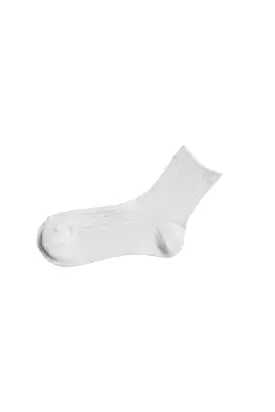 Nishiguchi Kutsushita - Praha Linen Ribbed Sock - Off White