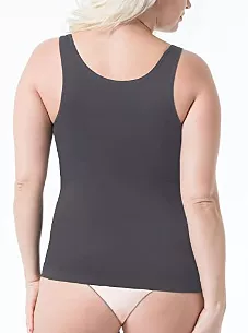 OVERFLAIR Women's Tummy Control Shapewear Tank Tops - Seamless Body Shaper Compression Top