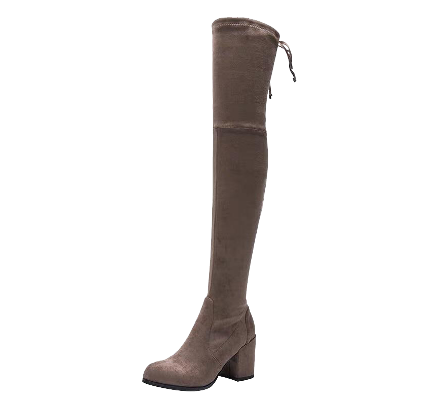 Paige Slim Fit Over The Knee Block Heel Boots