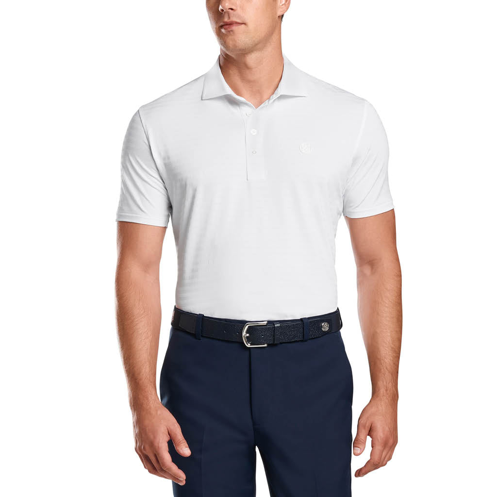 PERFORATED STRIPE POLO SNOW