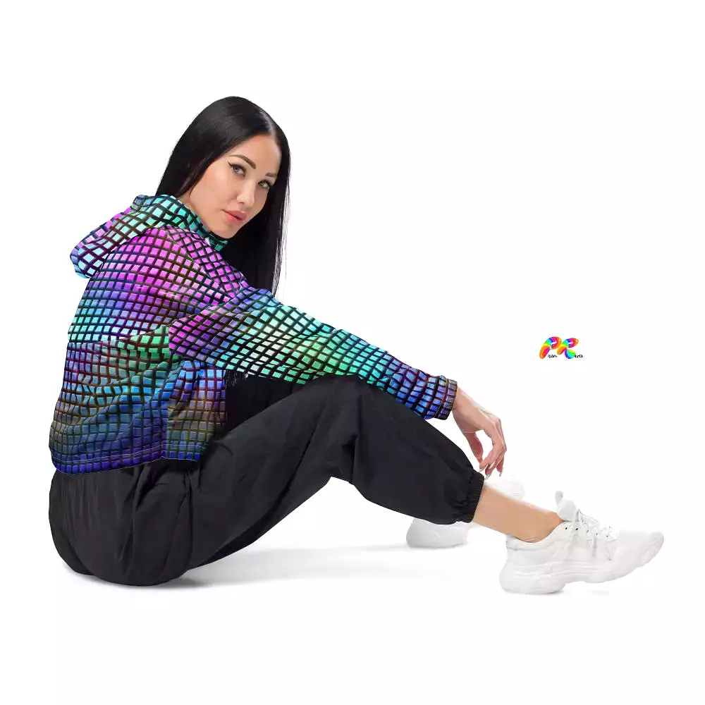 Pixelated Cropped Festival Windbreaker