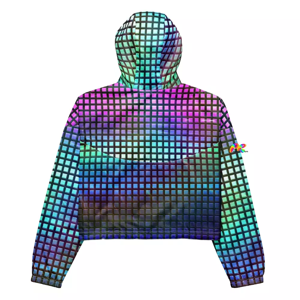 Pixelated Cropped Festival Windbreaker