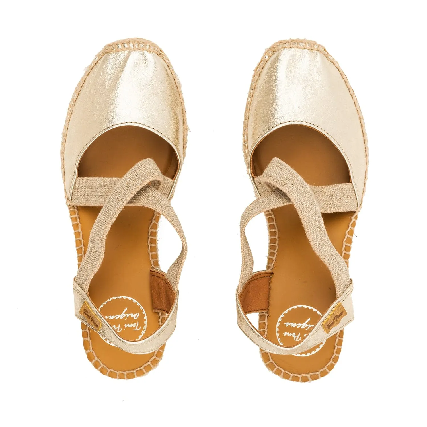 Plain Leather Wedge Espadrille for Women - Saba-P