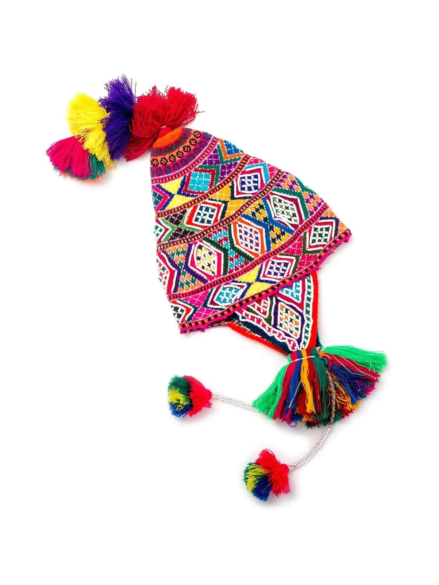 Q'ero Andean Ch'ullo Cap - Beaded, Ceremonial