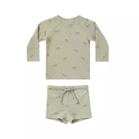 Quincy Mae Finn Rashguard + Short Set - Palm Trees