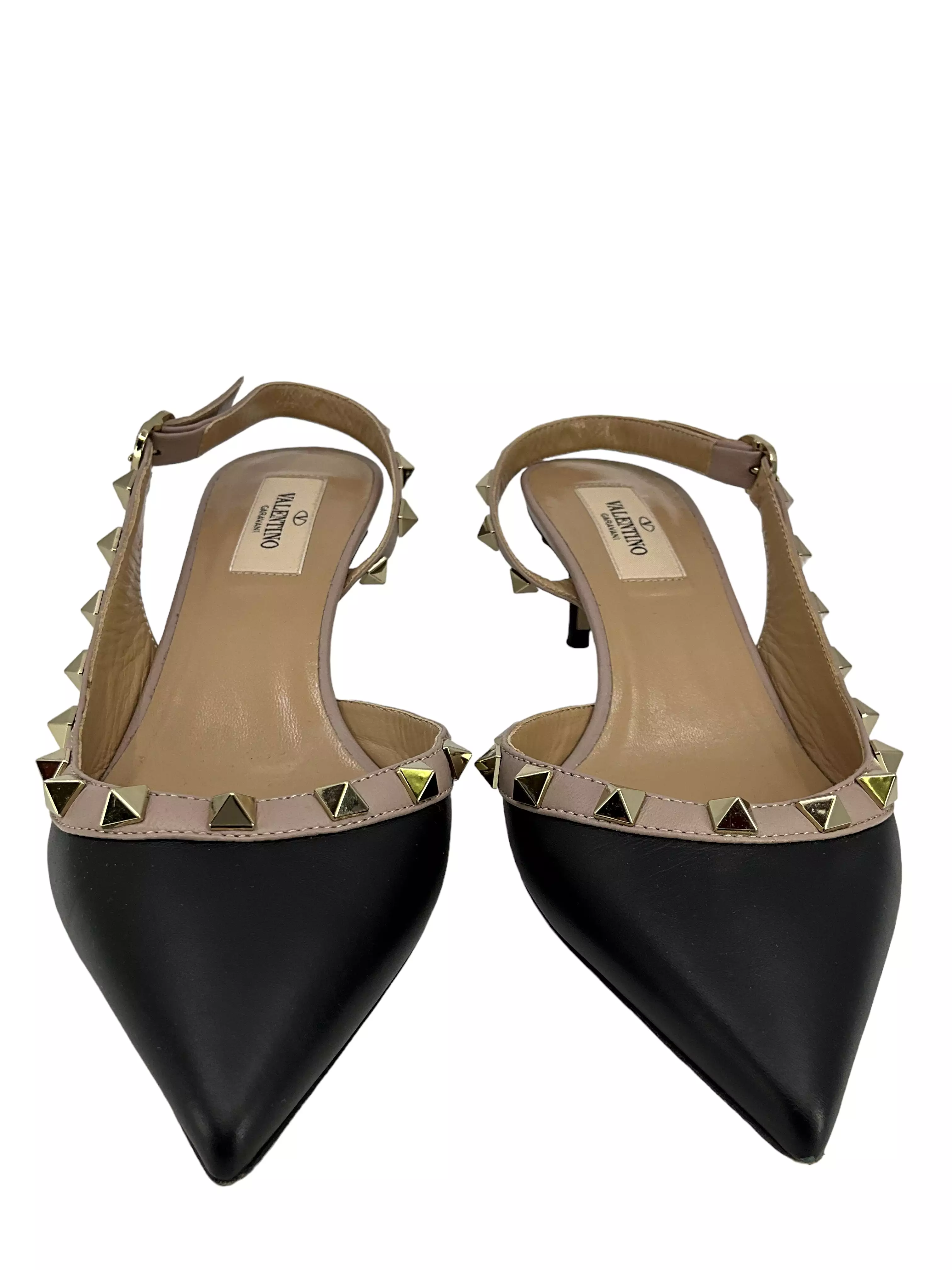 Rockstud Slingback Kitten Heel Pumps Size 6