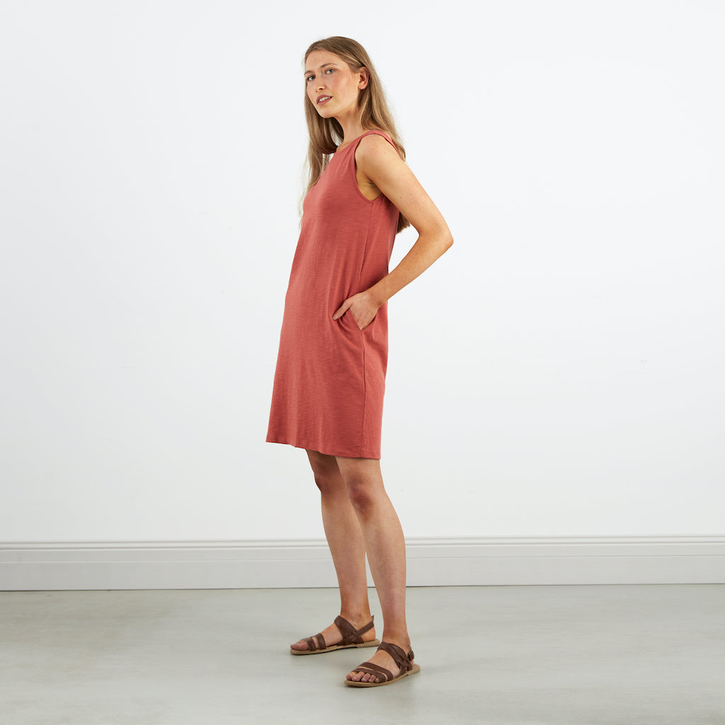 Scoop Back Dress | Coral