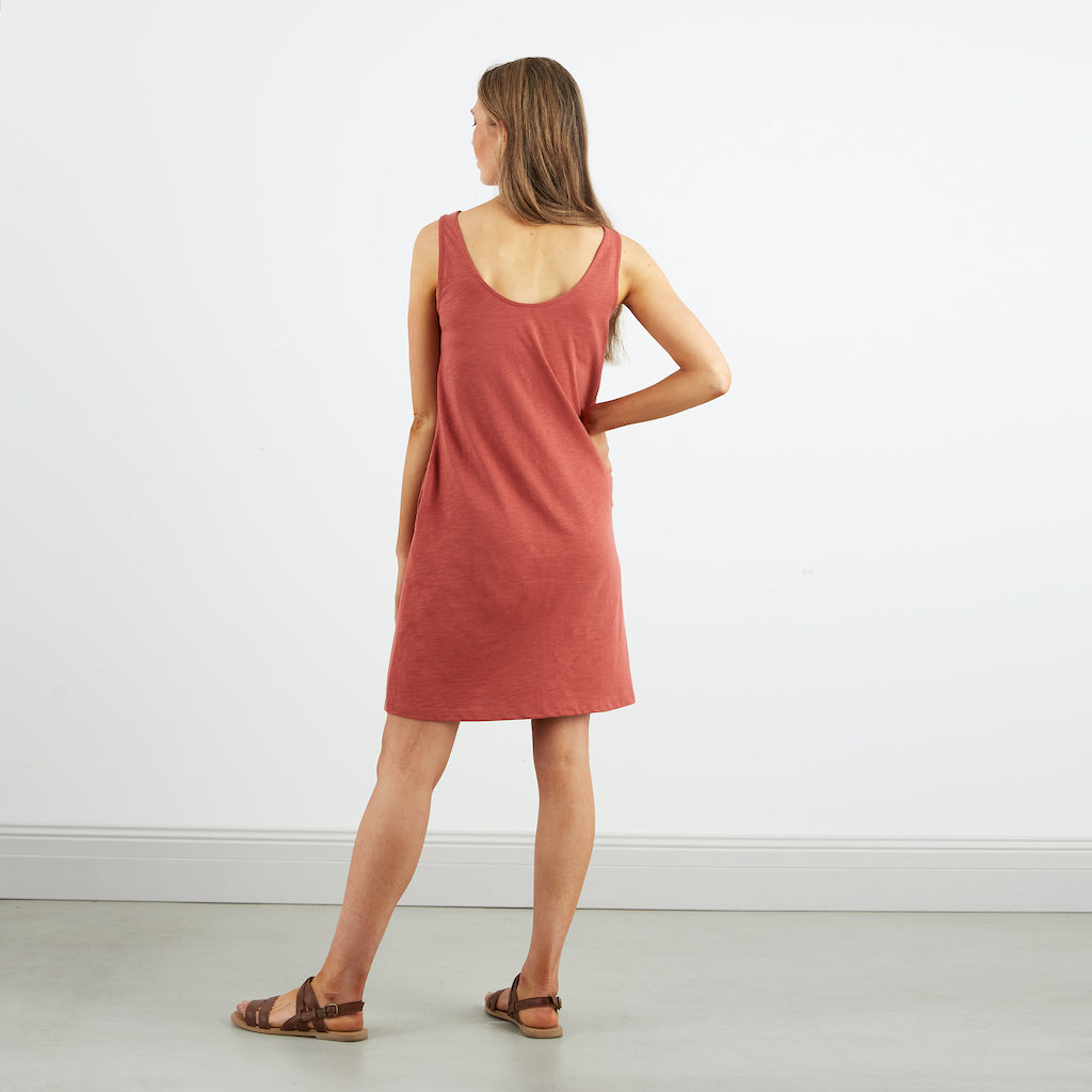 Scoop Back Dress | Coral