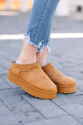 See You There Tan Platform Booties