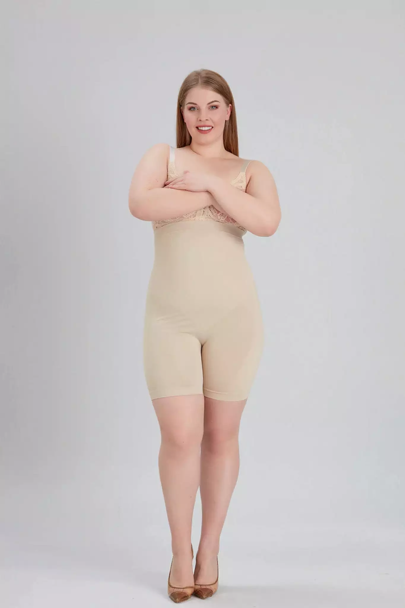 Shapewear London High Waisted Shapewear Shorts In Nude