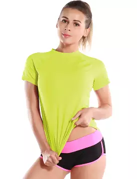 Short Sleeve UPF 50+Rashguard neonyellow_yogastudio