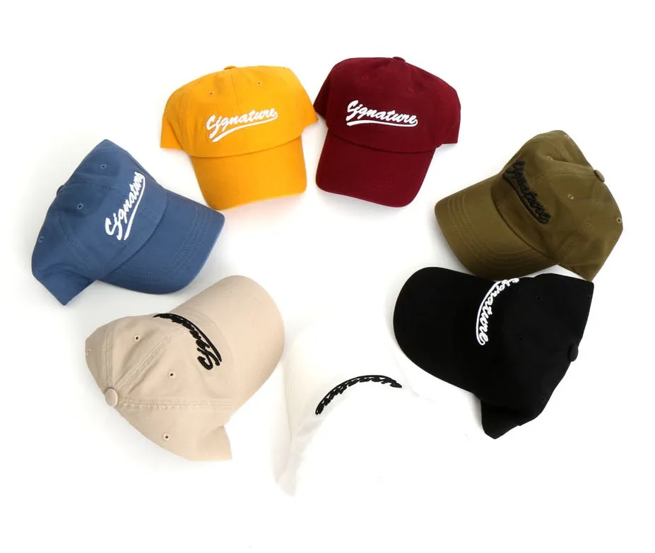 Signature Typo Embroidery Baseball Caps Hats Unisex Mens Womens 100% Cotton Adjustable Korean Style Fashion Accessories