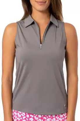 Sleeveless Zip Polo