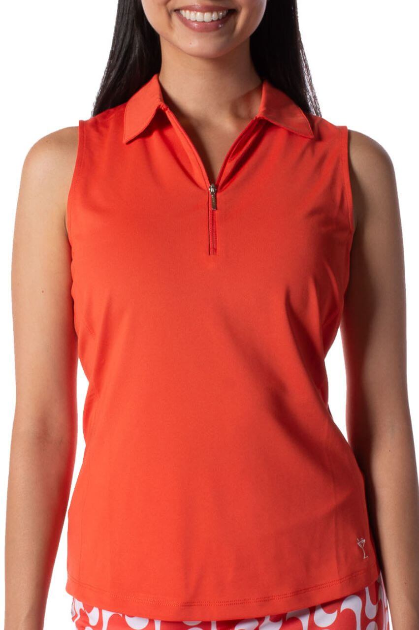 Sleeveless Zip Polo