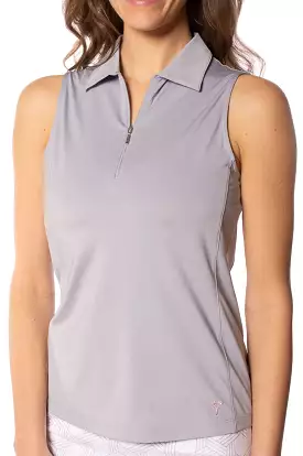 Sleeveless Zip Polo