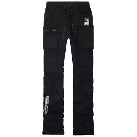 Smoke Rise Cargo Stacked Windbreaker Utility Pants (Black) WP23586