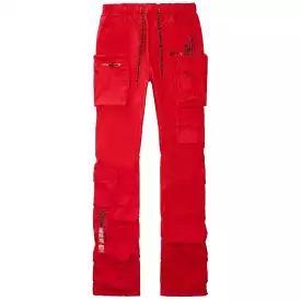 Smoke Rise Cargo Stacked Windbreaker Utility Pants (Red) WP23586