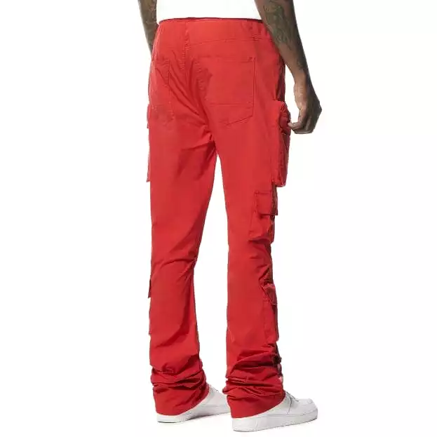 Smoke Rise Cargo Stacked Windbreaker Utility Pants (Red) WP23586