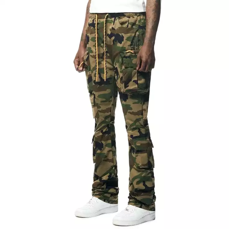 Smoke Rise Cargo Stacked Windbreaker Utility Pants (Wood Camo) WP23586