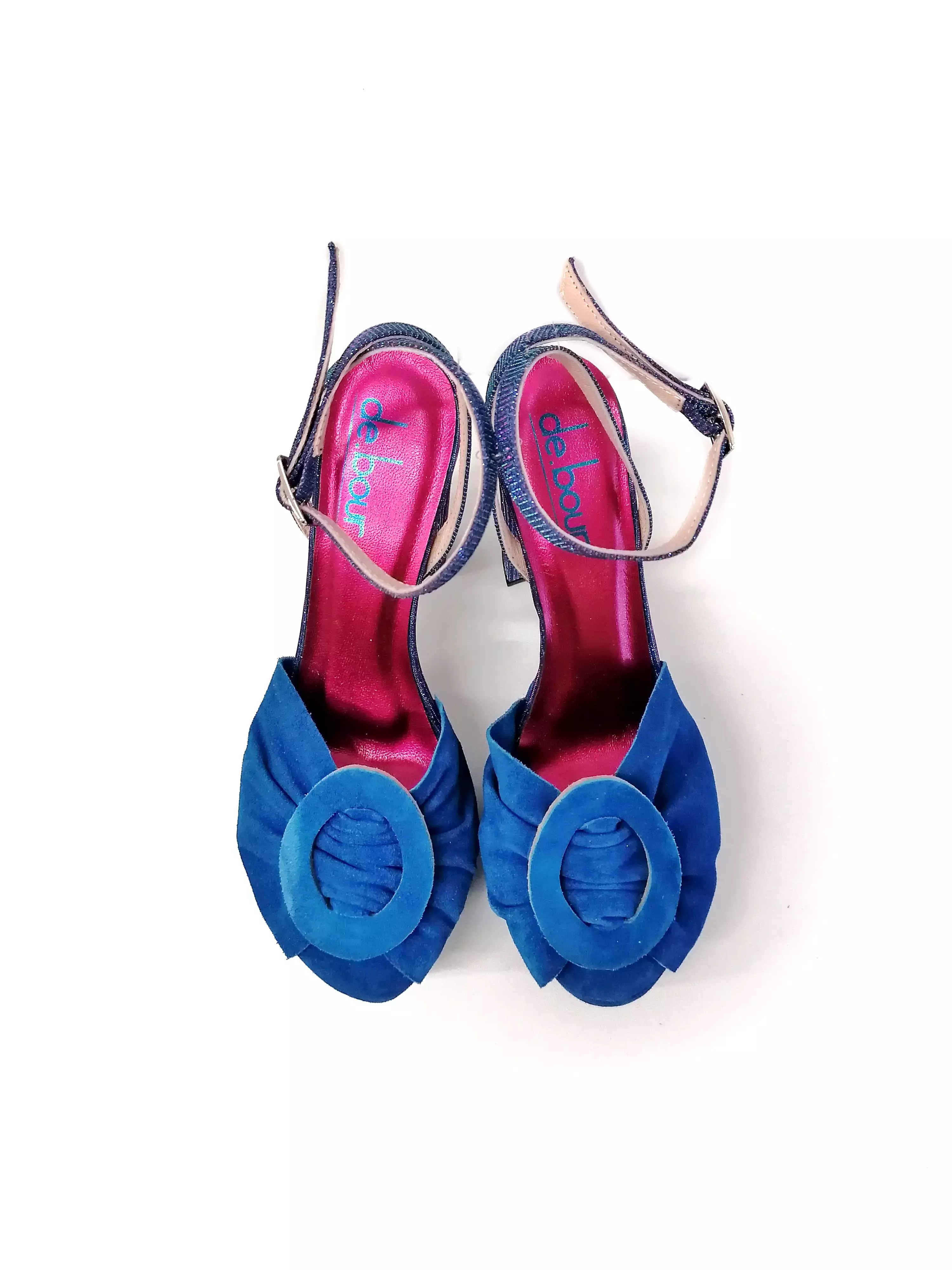 SOLANGE ROYAL BLUE SUEDE PLATFORM HEELS (13,5C