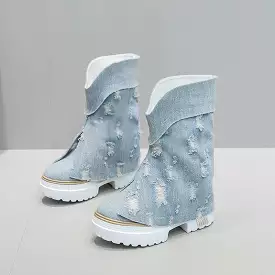 Spring Silhouette Denim Boots