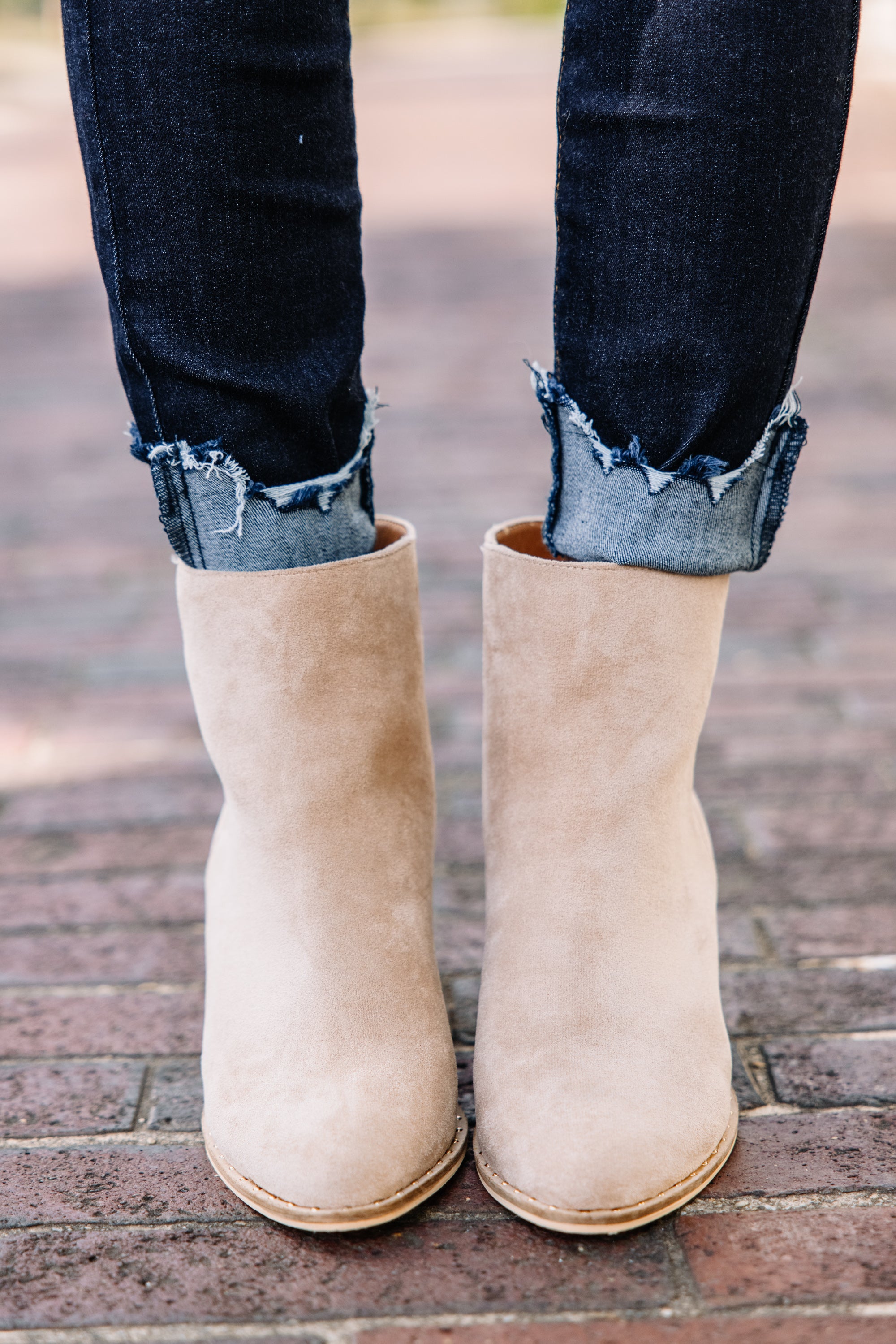 Stay In Step Taupe Brown Booties