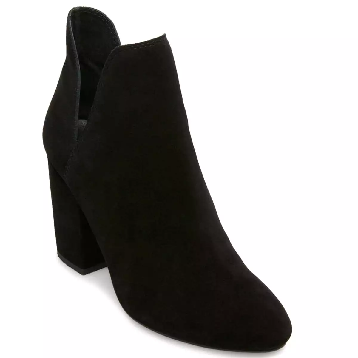 Steve Madden Rookie - Black Suede Dual Open Side V Pull-On Bootie