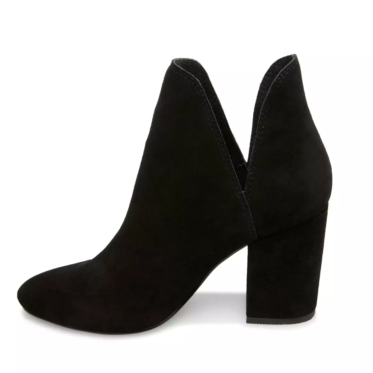 Steve Madden Rookie - Black Suede Dual Open Side V Pull-On Bootie