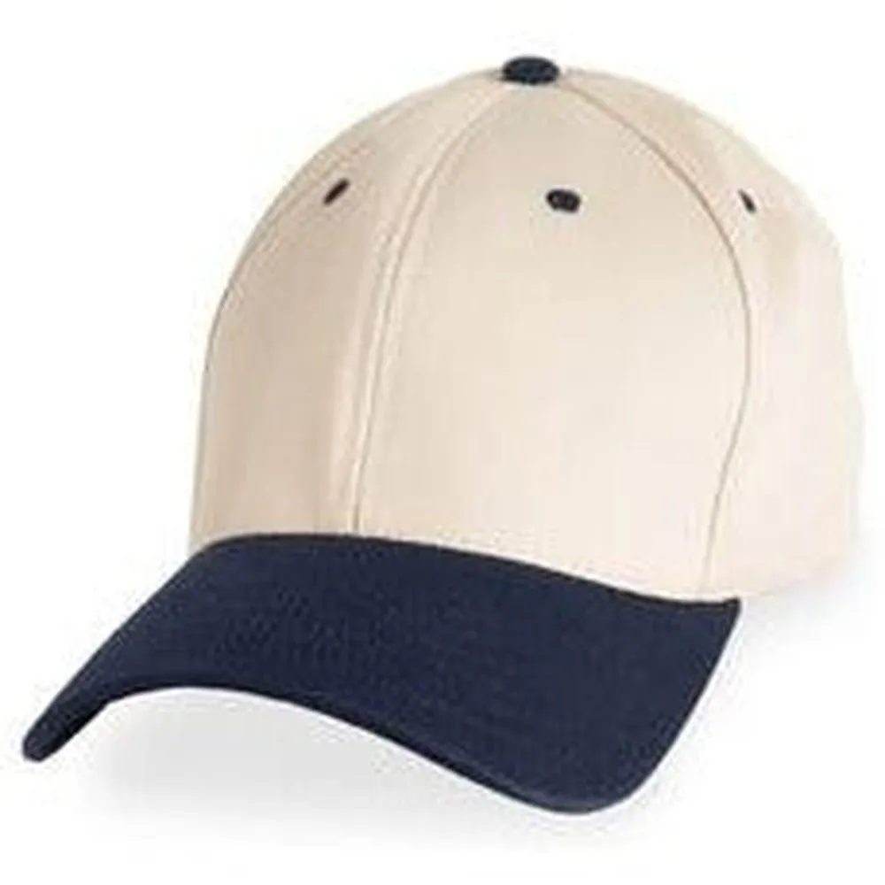 Stone with Navy Visor - Structured Baseball Cap