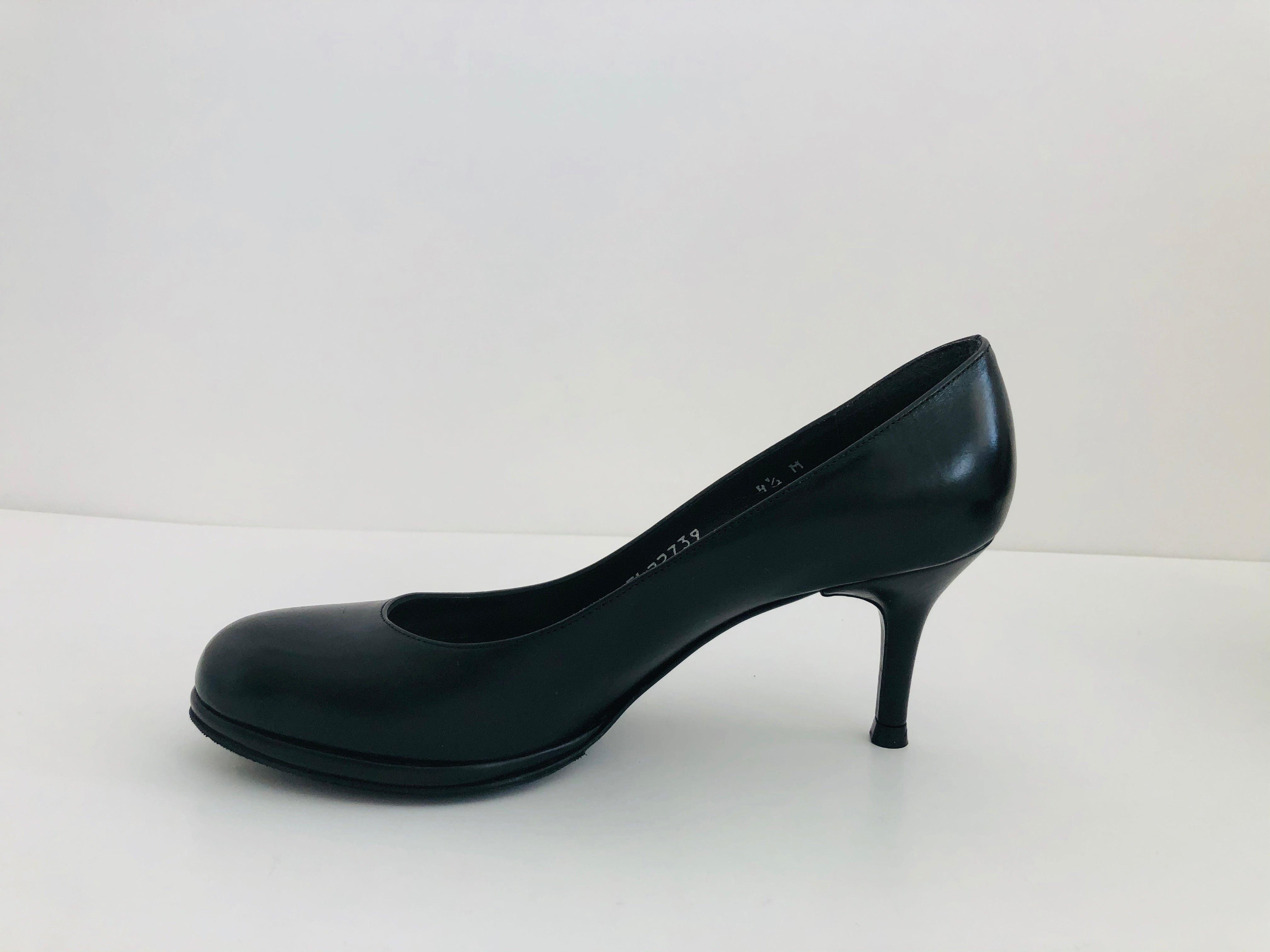 Stuart Weitzman Black Leather Heels Size 4.5 (NWT)