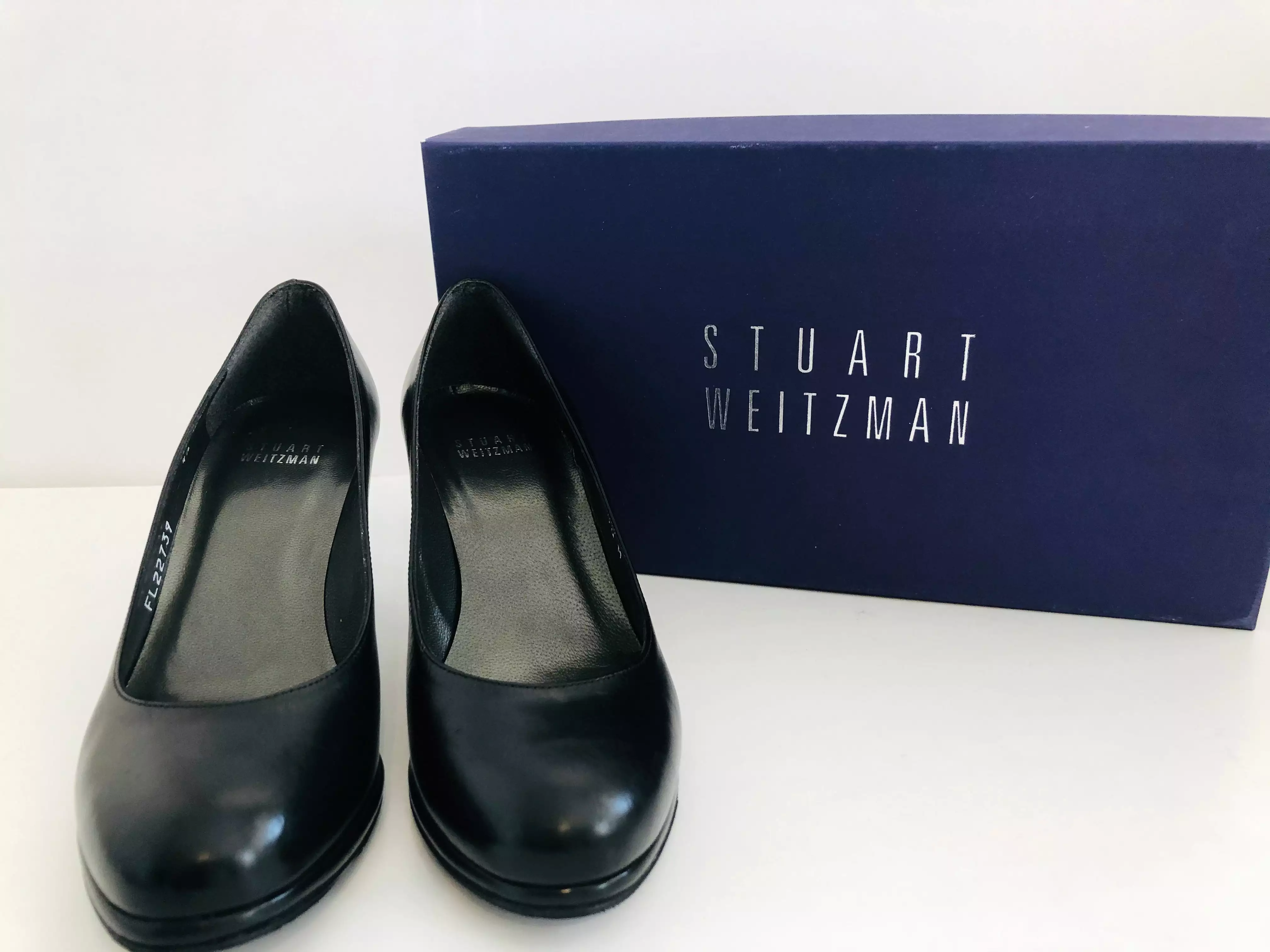 Stuart Weitzman Black Leather Heels Size 4.5 (NWT)