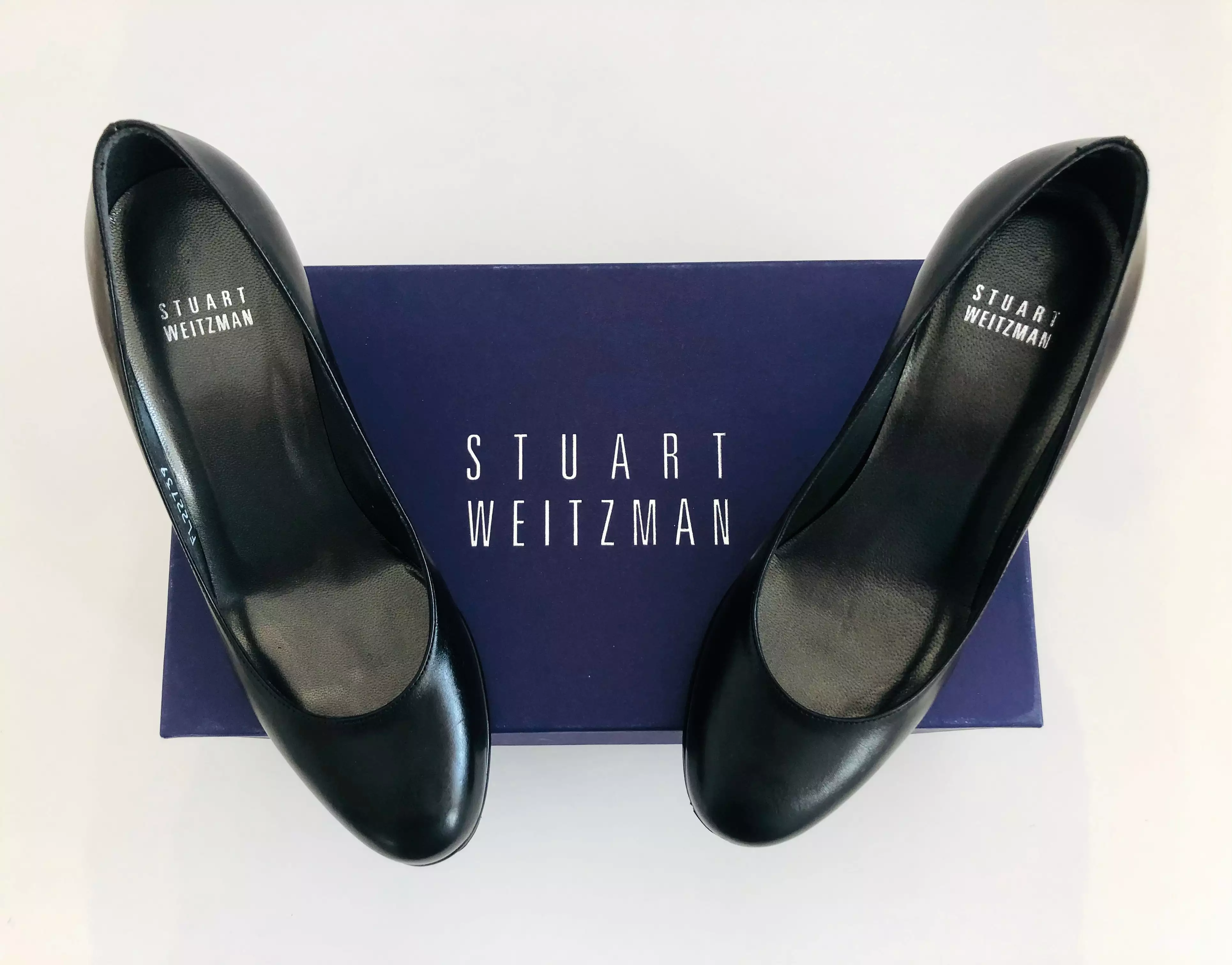 Stuart Weitzman Black Leather Heels Size 4.5 (NWT)