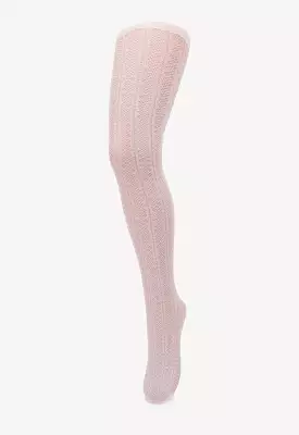 Textured Pattern Tights in Off White